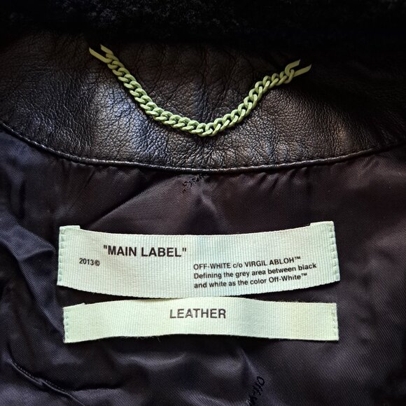 Off-White Shearling Bomber Jacket Size M - Picture 11 of 16